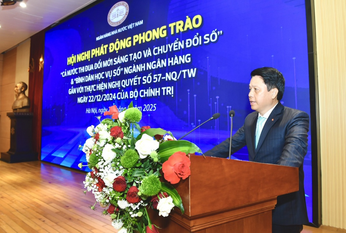 Phó Thống đốc NHNN Phạm Tiến Dũng phát biểu khai mạc Hội nghị - Ảnh: Hoàng Giáp